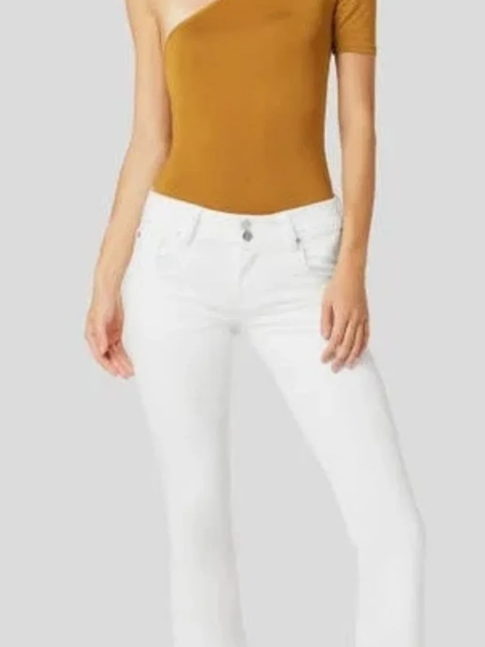 NWT Hudson Beth Mid Rise Baby Bootcut Jeans White Flap Pocket Denim Pants 26.